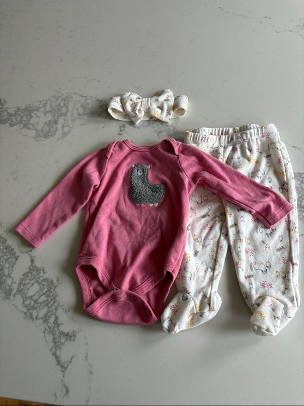 Sterling Baby Pink Infant Bodysuit outfit- 9M